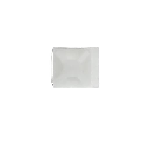 Four-Way Adhesive Mini Mounting Base, Natural Nylon 6.6 for Temperatures up to 65 Degrees Celsius (149 F), Length of 12.7mm (0.50 Inches), Width of 12.7mm (0.50 Inches), Height of 4.52mm (0.178 Inches), Slot Width of 5.59 (0.22 Inches), Self-Adhesive Mounting Method, 100 Pack