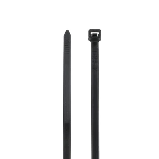 Heavy Cable Tie, Black Polyamide (Nylon 6.6) for Temperatures up to 85 Degrees Celsius (185 F), Weather and Ultraviolet Resistant for Indoor and Outdoor Applications, Length of 289mm (11.4 Inches), Width of 7.6mm (0.3 Inch), Thickness of 2mm (0.08 Inch), Tensile Strength Rating of 534 Newtons (120 Pounds)