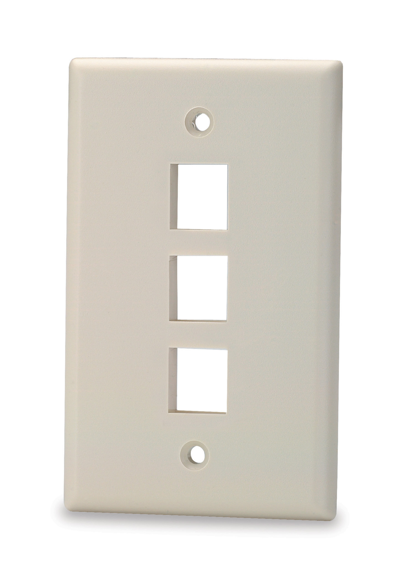 3-Port Single Gang Keystone Faceplate w/o Labeling, Ivory