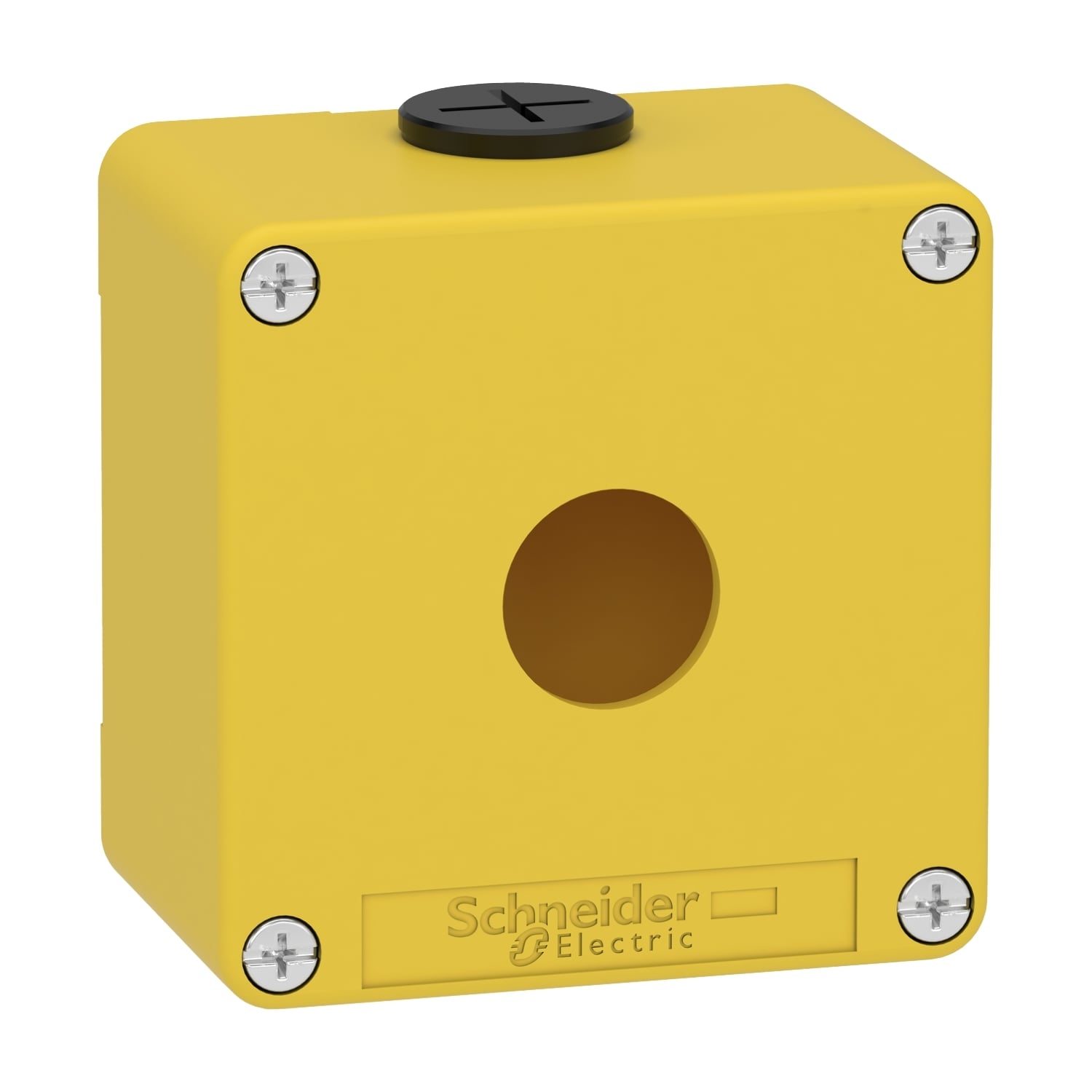 Die cast empty control station, Harmony XAP, XB2 SL, zinc alloy, yellow, M20, 1 cut out 22mm, 80x80x51,5mm, UL cULus