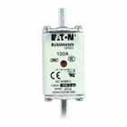 Eaton Bussmann series low voltage NH Fuse, Live gripping lug, 690V, 100A, 120 kAIC, Combination fuse status indicator, Blade end connection, Class C gL/gG, square-body with knife blade contact, Silver plated copper contact plate