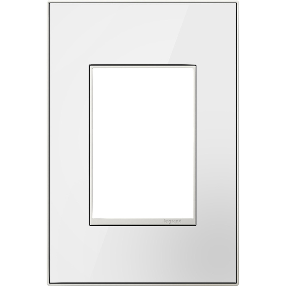 1-Gang 2-Module Wall Plate, Mirror White
