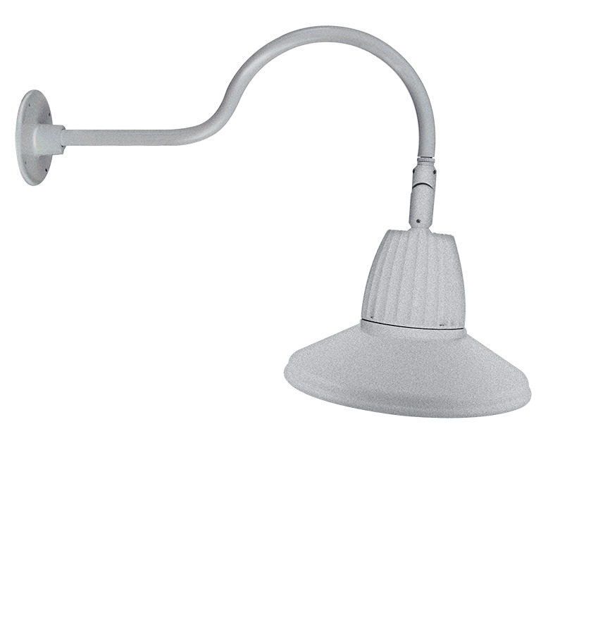 Gooseneck Style1 26W, 4000k, LED 15 Inch Straight Shade, Silver