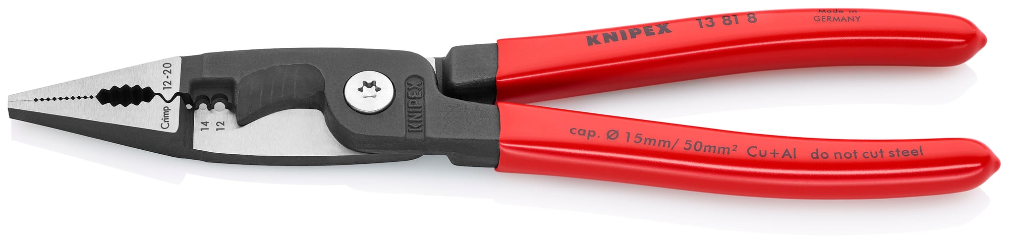 6-in-1 Electrical Installation Pliers 12 and 14 AWG, 8 in., Non-Slip Plastic