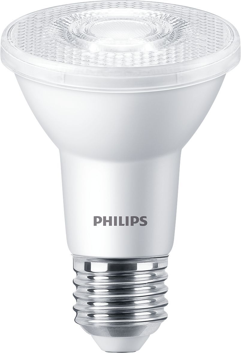 The optimal LED accent light with a seamless look. Up to 80% energy saving compared with halogen lamps and lower maintenance costs;Easy to replace/retro-fit. Broad compatibility with transformers;Perfect fit in most current Halogen fixtures Philips is driving the switch to energy-efficient solutions. Upgrade your track and accent lights with our small diameter reflectors for instant energy savings and unbeatable quality. Available in both Glass and Plastic casings,  Philips LED Par20s are the ideal replacement for halogen. Ranging from 25000 hour LED Lifetime;Easy to replace/retro-fit- Perfect fit in most current Halogen fixtures;Optimized look and feel of product;Available in both CRI 80 or CRI 90 options;Ranging between 3-year to 5-year limited component warranty depending upon operating hours;Color warms when dimmed (2700K to 2200K) Hotels, restaurants, bars, cafs, museums, shops;Lobbies, corridors, stairwells, washrooms, reception areas , exhibitions, display cabinets