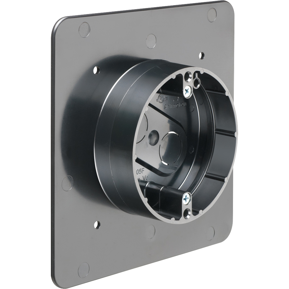 Non Metallic flanged fixtured hand box. For New construction. For 5/8 wall finish thickness can convert up to 7/8 wall finish thickness.