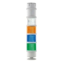 Stack Light Module With Black Ring, 24 VAC/VDC, LED Lamp, 2.953 in Dia, Surface Mount, Red