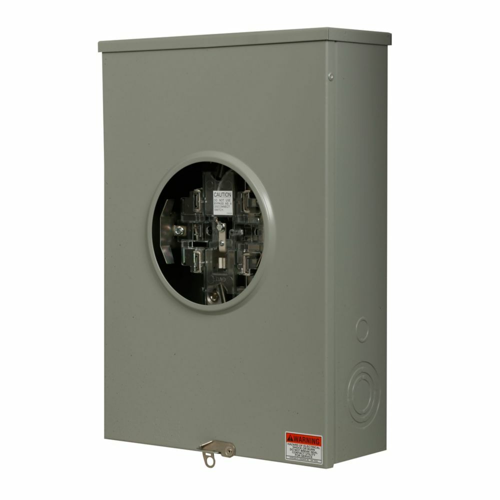 UTE5213CCH Meter Socket, Commercial, 200 Amp, OH, UG, 3-5/16 inch Hub Cover Plate, #6-350 kcmil, 5 Jaw, 1 Phase, #6-350 kcmil, Lever Bypass, Ground Connector #14-#2 Copper, Triplex 3 Wire, Ringless, 600V