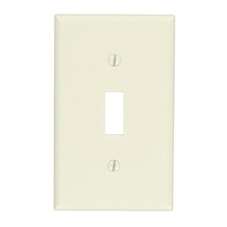 1-Gang Toggle Device Switch Wallplate, Standard Size, Thermoset, Device Mount, Light Almond