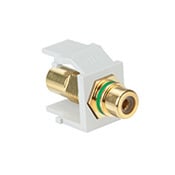QuickPort RCA, Gold-Plated Connector with Green Stripe, White
