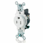 TO BE CHANGED - receptacle, tamper resistant, single, 2-pole 3-wire, n cof ivory, back and side wired. commercial speck grade triple-combination-head screws.