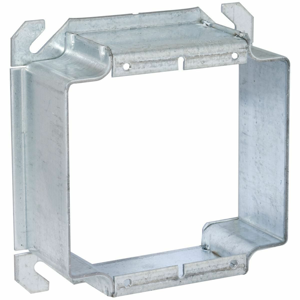795 2-Device Raised Box Cover, 4 in L x 4 in W, Receptacle/Switch Cover, Steel