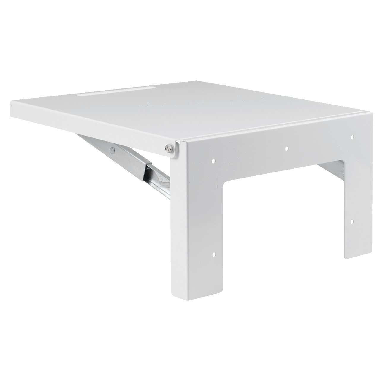 Folding Shelf Type 4 and 12 150lb (68kg) Load, 18.00x18.00, White, Mild Steel