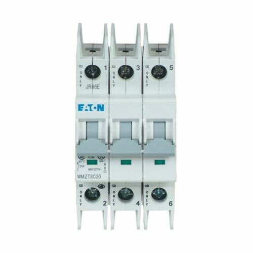 UL 489 WMZT DIN Rail Miniature Circuit Breaker, 10 kAIC at 480/277V, Three-pole, C Curve, 20A, Standard box terminals