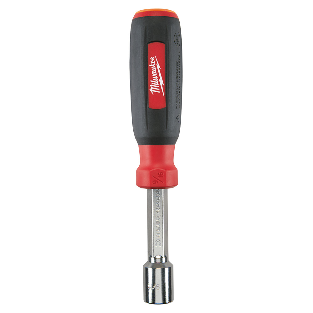 48-22-2527 HollowCore Magnetic Nut Driver, 9/16 in, Hex Shank, Black/Red, Polished Chrome