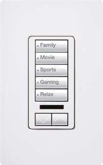 RadioRA 2 Wall-mounted Keypad, 5-button with raise/lower and IR receiver on insert in ivory