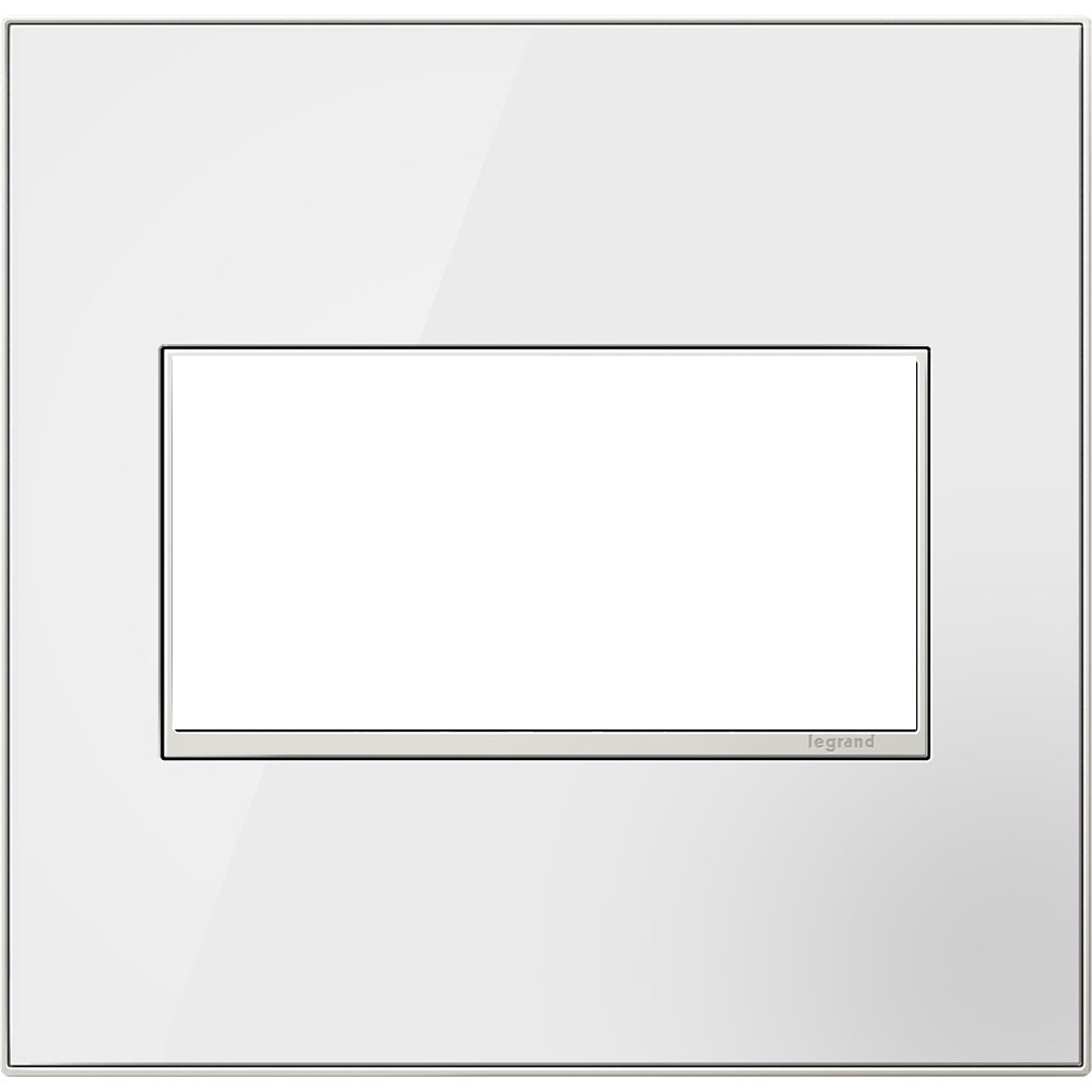 2-Gang 2-Module Wall Plate Mirror White on White