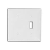 2-Gang, 1-Toggle 1-Blank Device Combination Wallplate, Standard Size, Light Almond