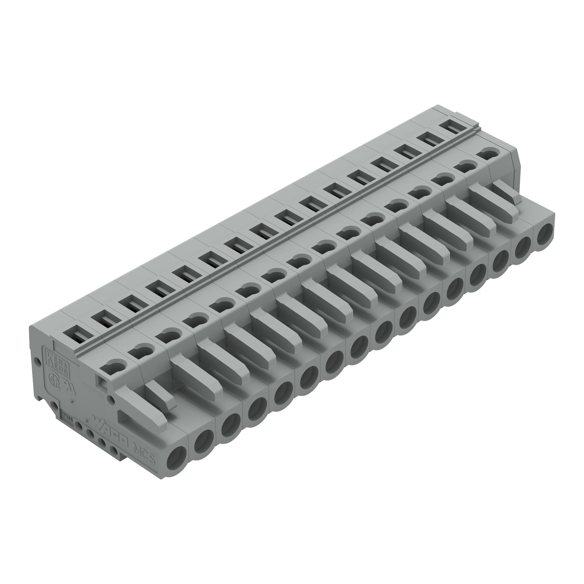 1-conductor female connector; CAGE CLAMP; 2.5 mm; Pin spacing 5 mm; 16-pole; 2,50 mm; gray