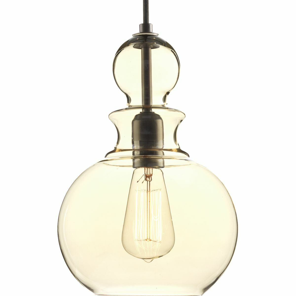 Inspired by the stacked modern elements of items found in Parisian boutiques, Staunton's chess piece globe silhouette offers a signature focal point. A hint of the Antique Bronze finish peeks through the clear champagne glass. The multiple shapes and glass options offers the ability to mix and match for customized look.