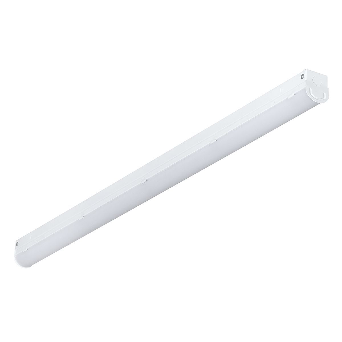 CSL LED striplight, 4 ft, Lens Type: frosted acrylic lens, Light Output: 4231 lm, Color Temperature: 3500 K, 80+ CRI, Driver type: 0-10V dimming driver, Voltage Rating: 120-277 V.