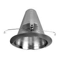 6 in. Nickel Wet Location Rated Cone Baffle Trim, Fits 6 inch Housings