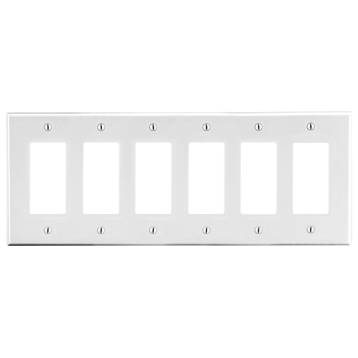 Wallplate, 6-Gang, 6) Decorator, White