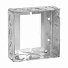 Eaton Crouse-Hinds series Square Extension Ring, 4", Welded, 1-1/2", Steel, (8) 1/2", (4) 1/2", (1) 3/4" E, For use as extension with switch box, not 4 square box, 21.0 cubic inch capacity