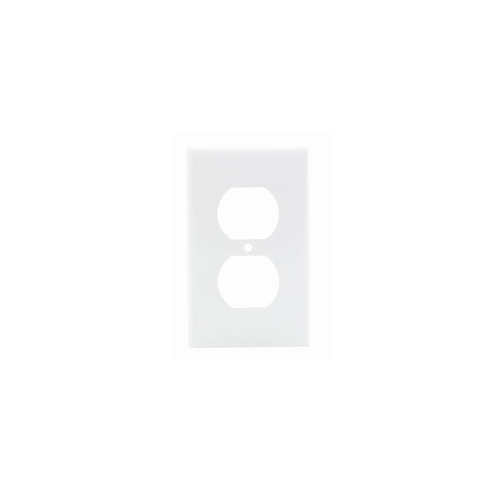 80703-W Duplex Receptacle Wallplate, 1 Gang, White