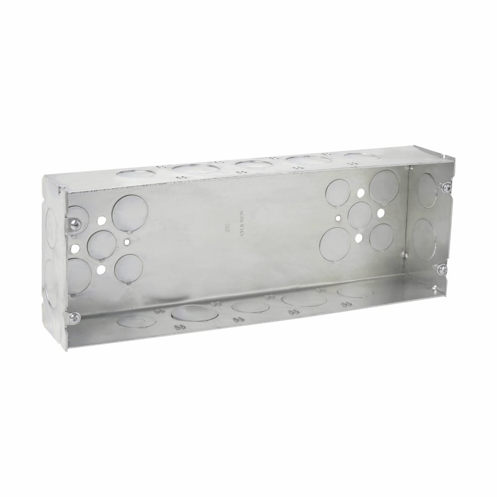 Eaton Crouse-Hinds series Gang Box, (6) 1/2", (4) 3/4", 2-1/2", (1) 3/4", (1) 1", Steel, Five-gang, (3) 3/4", (2) 1", 132.0 cubic inch capacity