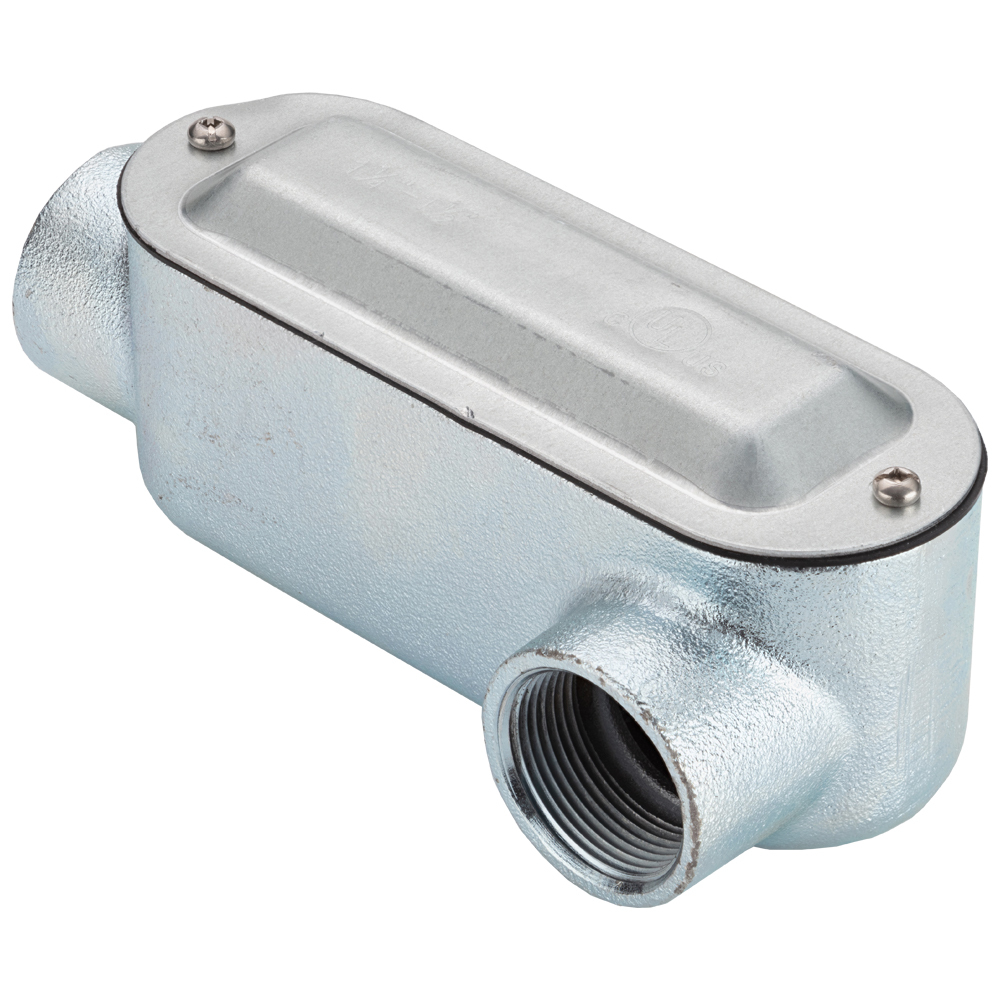 Rigid and IMC Conduit Body, Type LL, Malleable Iron, Cover and Gasket, Size 2-1/2 Inch