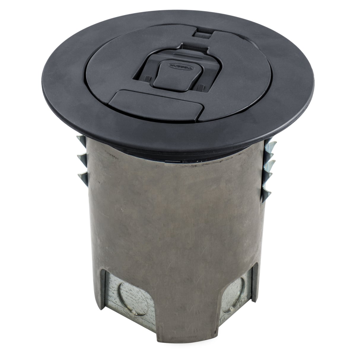 Raised Access or Wood Floorboxes, Recessed 4" Series, Cast Aluminum Box with Black Powder Coat Cover
