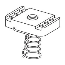 Eaton B-Line series spring nut, 0.4250" H x 0.7210" L x 0.67" W, Steel, Electro-plated, 10"-24 bolt size