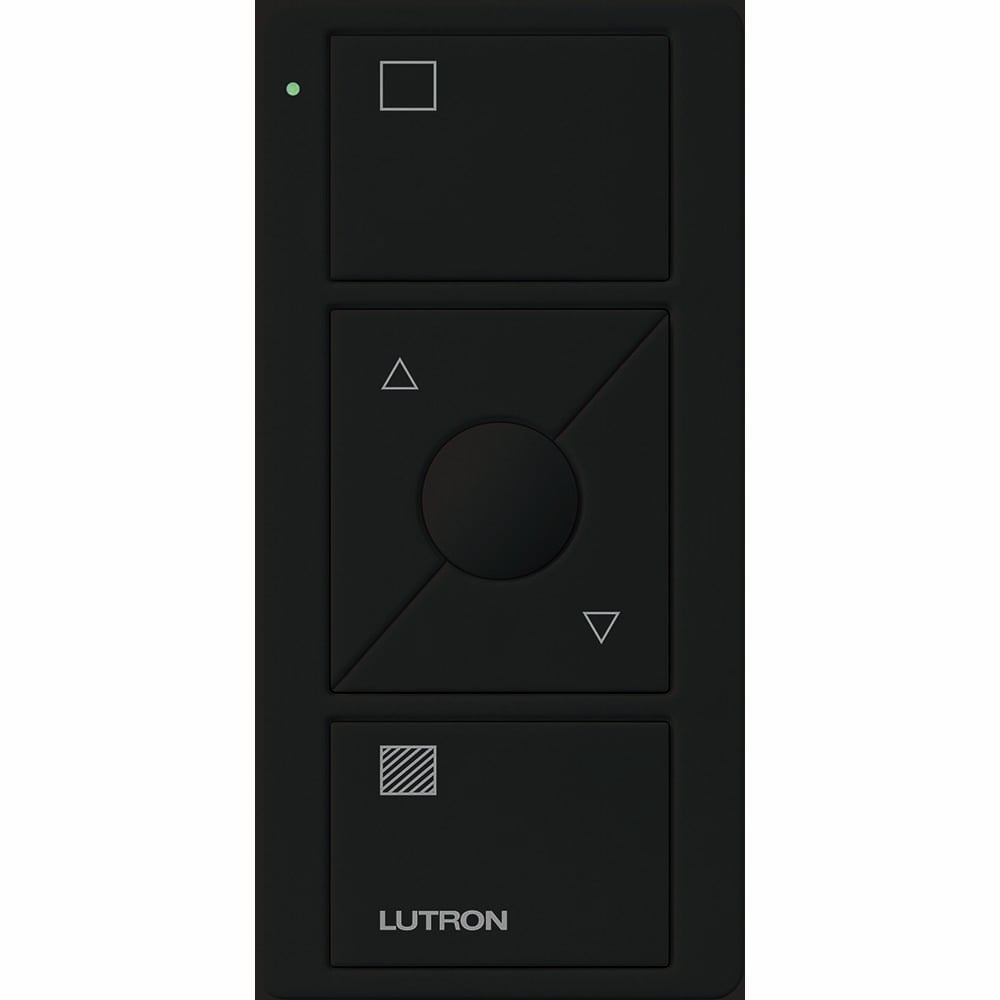Lutron 3-Button with Raise/Lower and Preset, Pico Smart Remote, with Shade Icons - Black