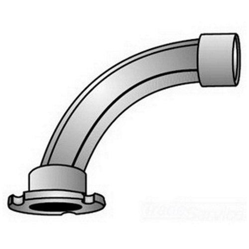 OZ-Gedney Type EFL Concrete Slab Electroform 90 DEG Conduit Insert, Size: 1 IN, Malleable Iron, Finish: Zinc Plated, Dimensions: 2-1/2 IN Base Diameter X 2-15/16 IN Base To Conduit Center X 3-11/16 IN Height, 3-13/16 IN Turning Radius, Third Party Certification: UL File Number E-11853, CSA 009795, Applicable Third Party Standards: UL 514B, CSA: C22.2 No.18, Federal Specification W-F-408E, For Concrete Slabs 6 IN Thickness And Up, Threaded Rigid Conduit And IMC