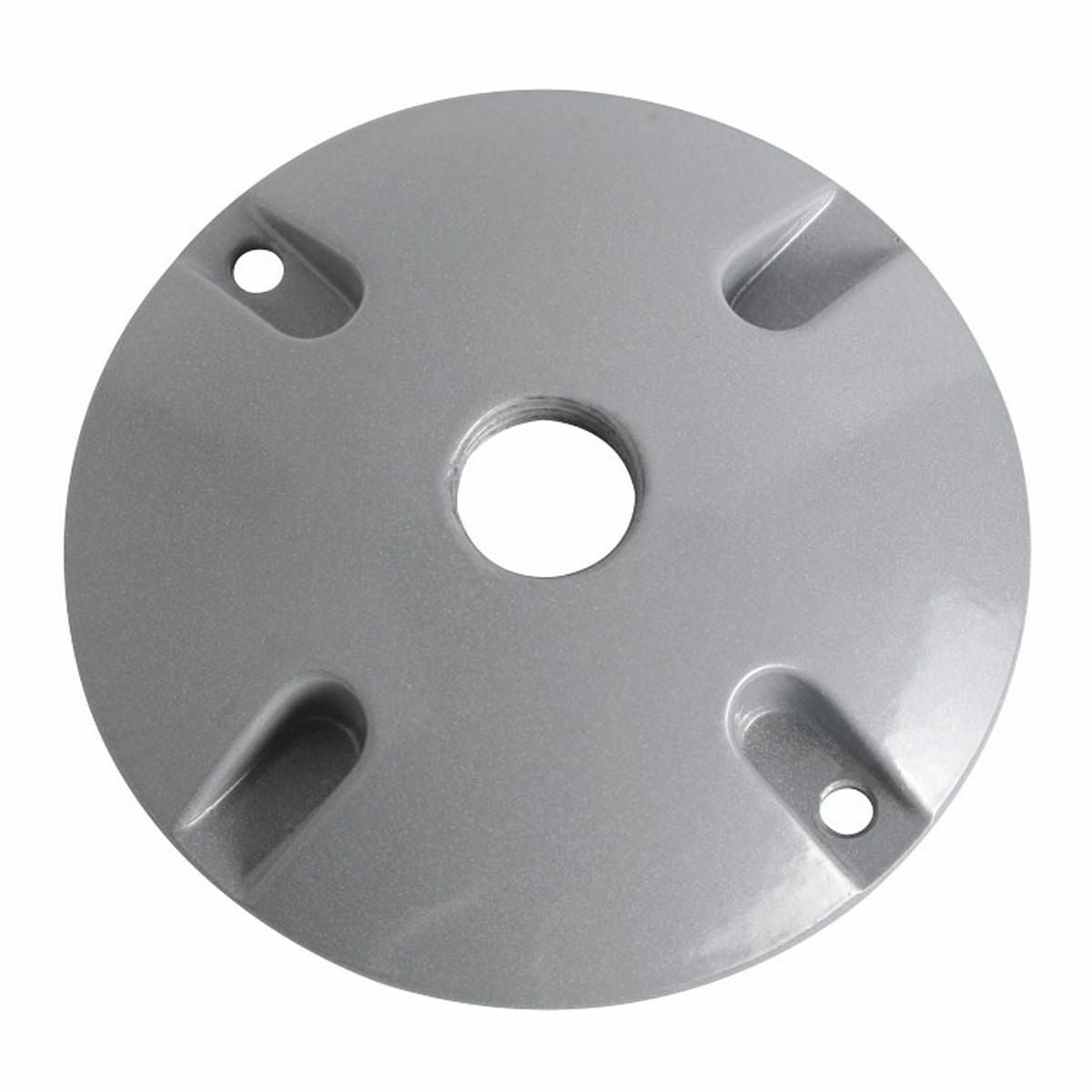 Round 1/2 in. 1-Hole Lampholder Weatherproof Cover - Silver