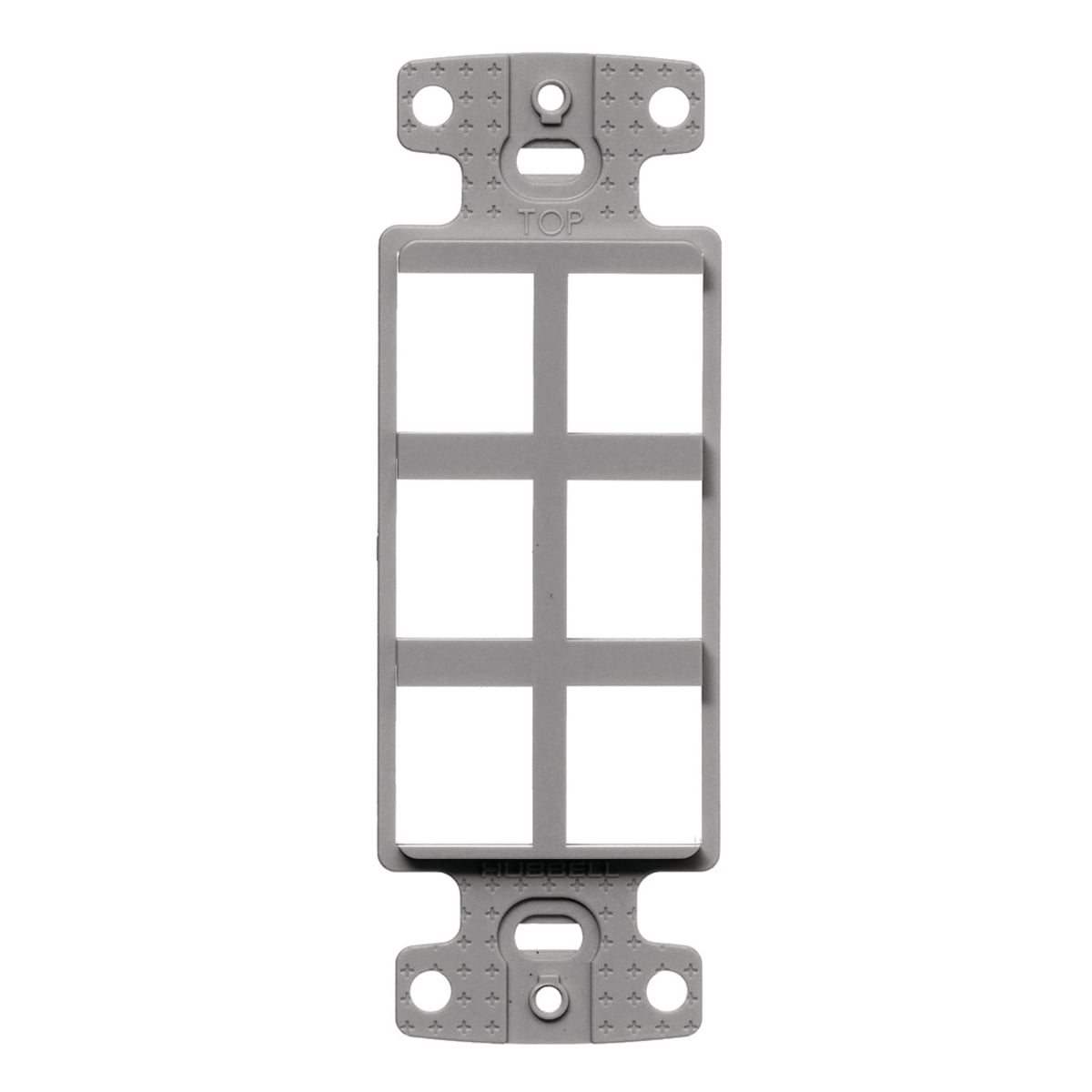 Plate, Decorator Frame, 6-Port, Gray