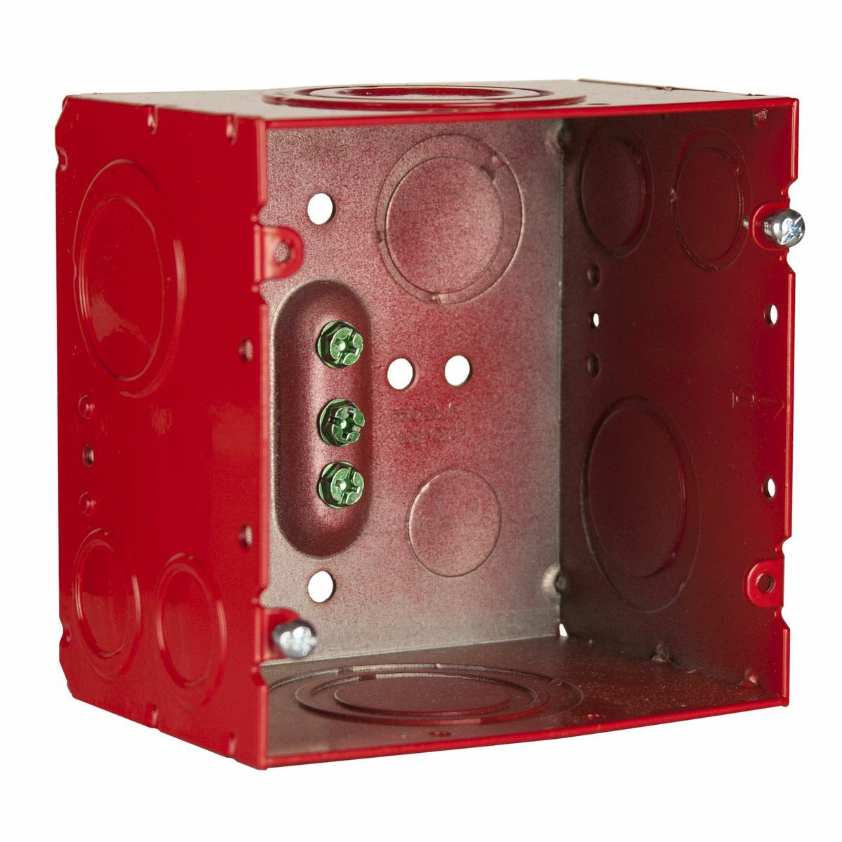 Life Safety Steel Wall Boxes and Extension Rings - Painted Red, 3-1/4In. Depth Back Box, Welded, 4-11/16 In. Square