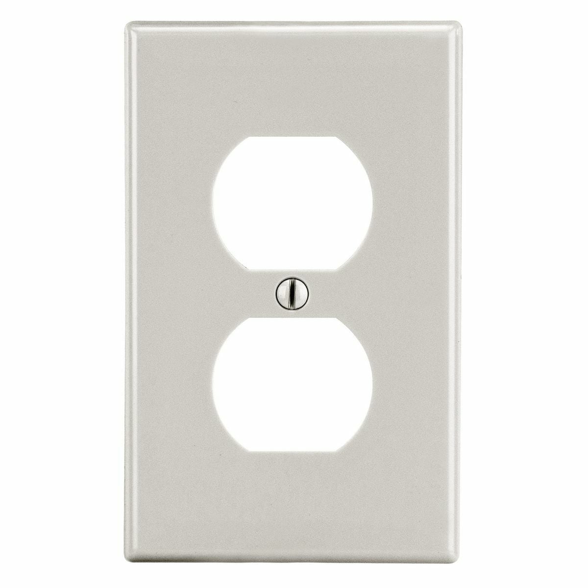 Hubbell Wiring Device Kellems, Wallplates and Box Covers, Wallplate,Non-Metallic, Mid-Sized, 1-Gang, 1) Duplex, Light Almond