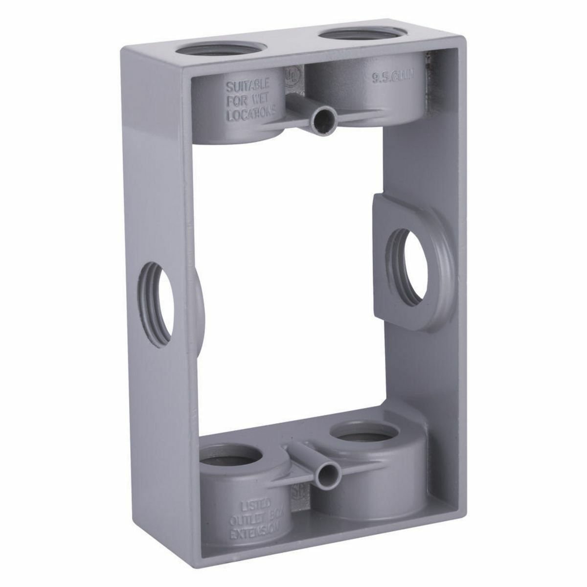 1G WP EXT ADAPT (6) 1/2 IN. OUTLETS GRAY