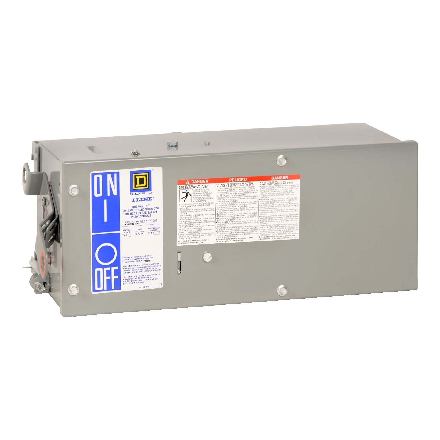 Plug-in unit, I-Line Busway, H-frame, 60A, 3 phase, 4 wire, 600VAC, 18kA, ground, neutral