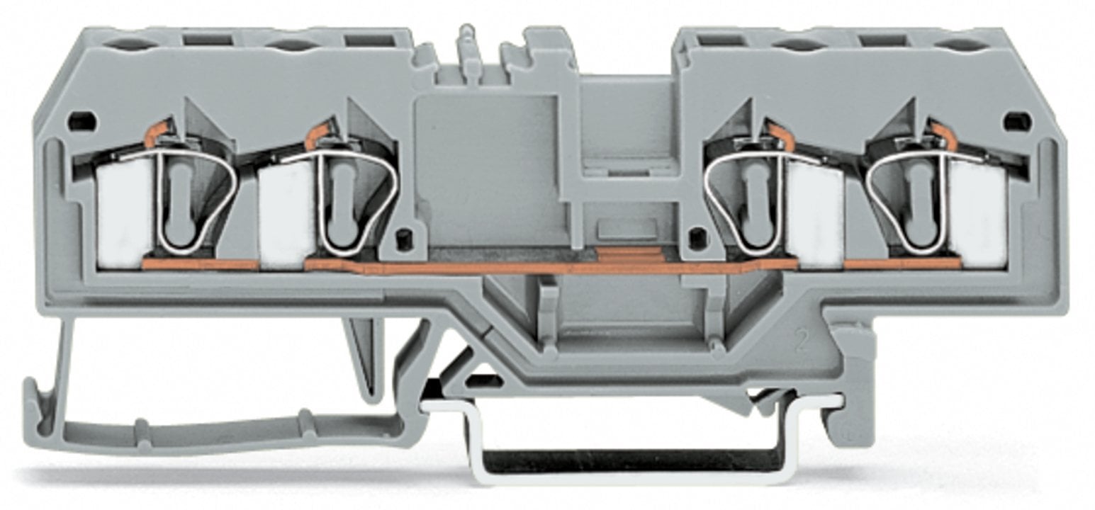 4-conductor through terminal block; 4 mm; center marking; for DIN-rail 35 x 15 and 35 x 7.5; CAGE CLAMP; 4,00 mm; gray