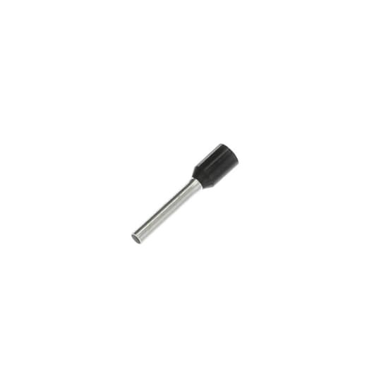 Polypropylene-Insulated Ferrule, Total Length .728 Inches/18.5mm, Pin Length .472 Inches/12mm, Pin Diameter .071 Inches/1.8mm, Base Diameter .134 Inches/3.4mm, Wire Range 16 AWG/1.50mm2, Color Black, Copper, Tin Plated