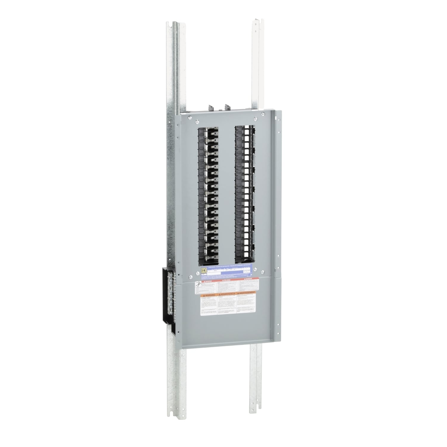 Panelboard interior, NQ, main lugs, 400A, Al bus, 42 pole spaces, 1 phase, 3 wire, 240VAC, 48VDC