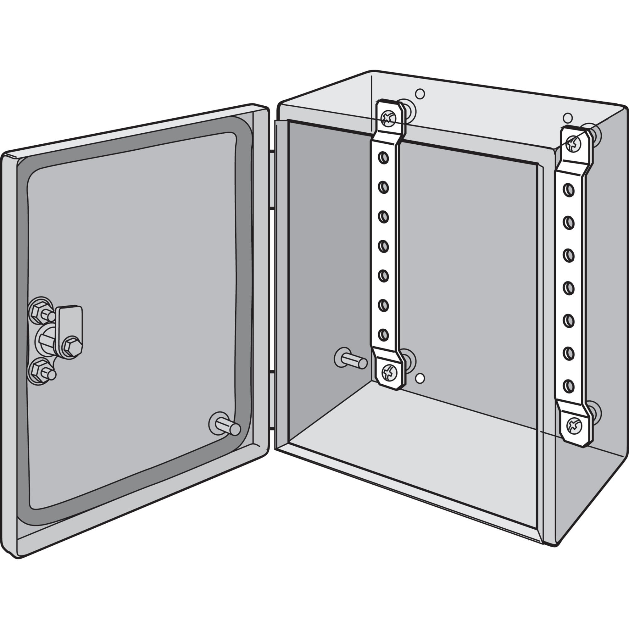 DIN Rail or Panel-Mounting Brackets, fits 230mm, Steel