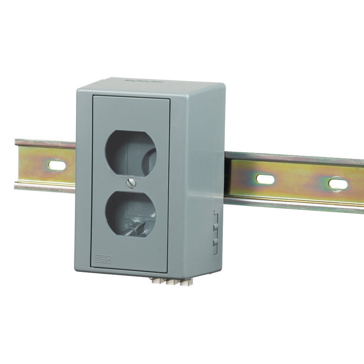 HI-IMPACT DIN Rail Utility Box, CoMulti Modeunications, 2-Port, Unloaded, Gray
