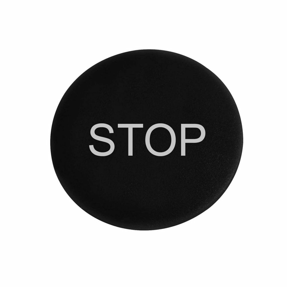 M22-XD-S-GB0 RMQ-Titan M22 Flush Non-Illuminated Button Plate, 22.5 mm, NEMA 4X/21/IP67/IP69K NEMA Rating, Round Shape, STOP Legend, Plastic