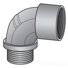 OZ-Gedney Type 8 90 DEG Short Conduit Elbow, Malleable Iron, Finish: Zinc Electroplated, Trade Size: 1/2 IN, Connection: FNPT X MNPT, Dimension A: 1-5/16 IN, 9/16 IN Thread Length, Third Party Certification: UL File Number E-34997, Hazardous Location