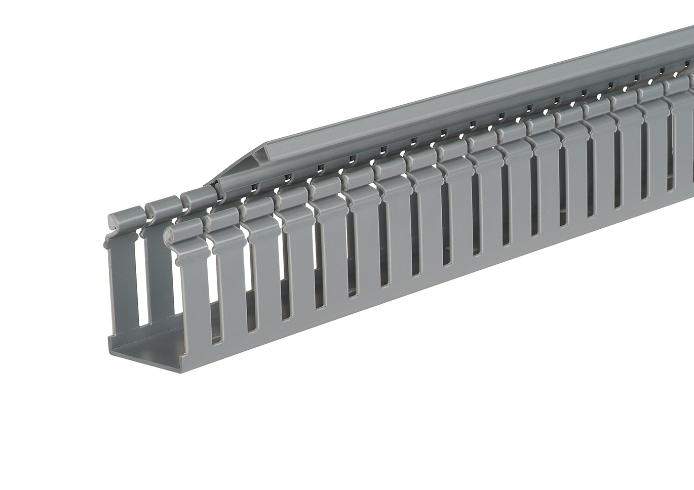 Slotted Hinged Duct,PVC,3X3X6FT,Light Gra