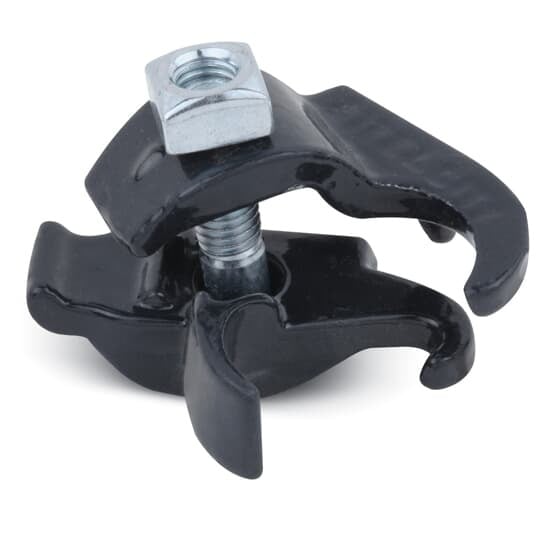 PVC Coated Edge Clamp, Pipe Size 1-1/2 Inch/41 Metric, Malleable Iron, Dark Gray